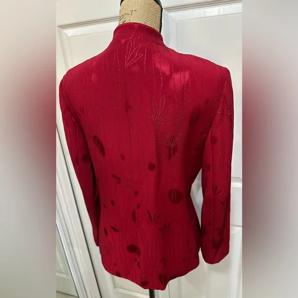 Albert Nipon Vintage Jacquard Embroidered Blazer - Picture 5 of 10